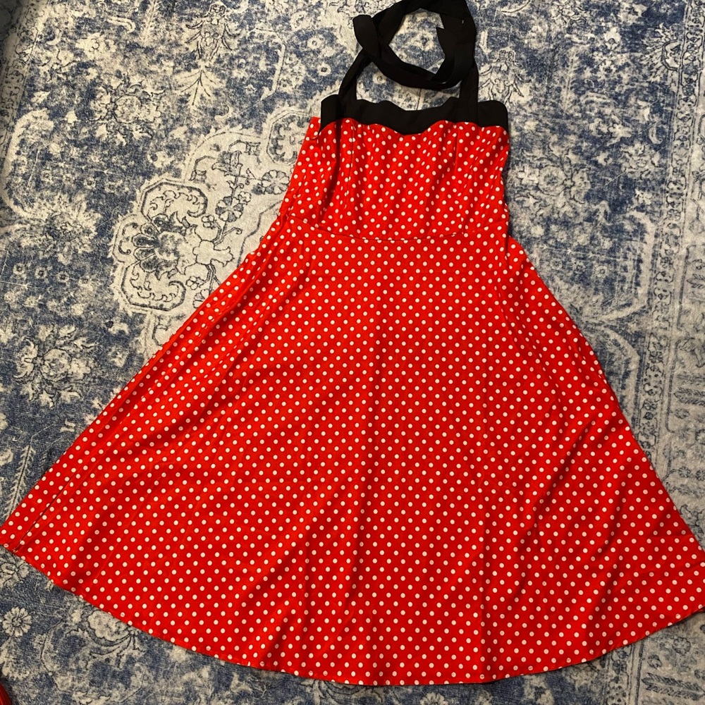 Red Polka Dot Halter Dress
